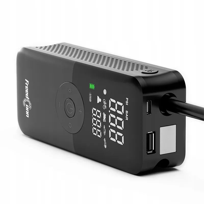BEZPRZEWODOWA POMPKA SAMOCHODOWA MOTOCYKLOWA ROWEROWA KOMPRESOR POWERBANK USB