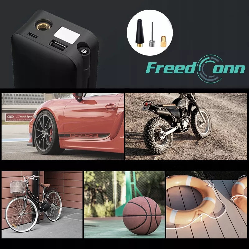 BEZPRZEWODOWA POMPKA SAMOCHODOWA MOTOCYKLOWA ROWEROWA KOMPRESOR POWERBANK USB