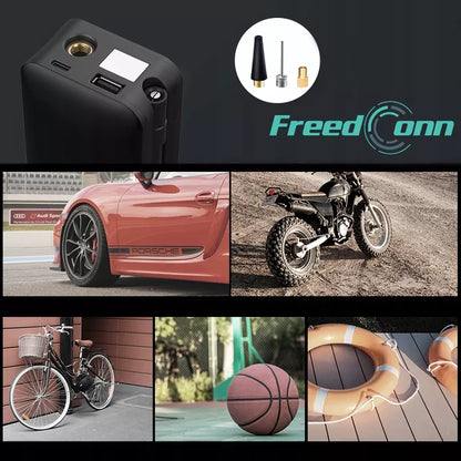BEZPRZEWODOWA POMPKA SAMOCHODOWA MOTOCYKLOWA ROWEROWA KOMPRESOR POWERBANK USB