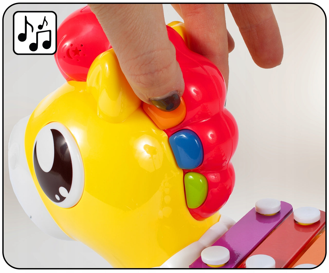 Arklinis arklys interaktyvus rūšiuotojas, varpeliai, kaladėlės, formelės, šviesa, garsas