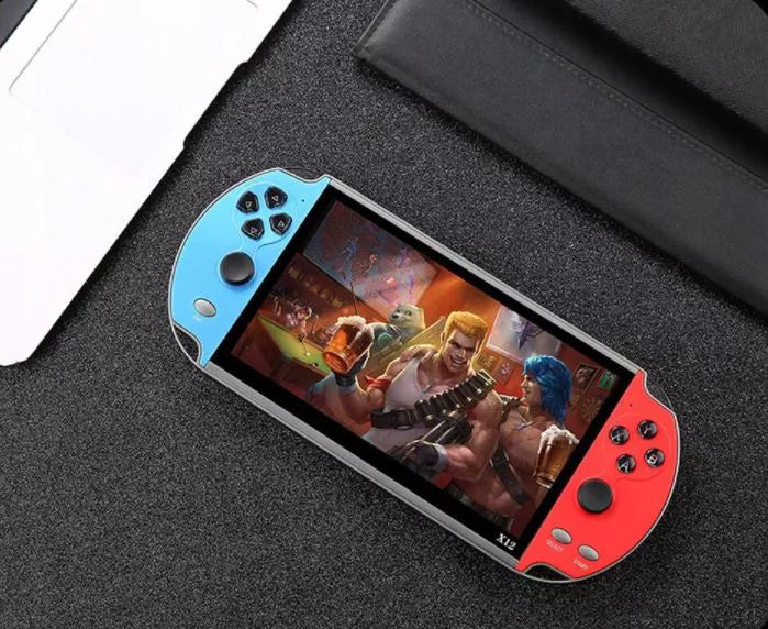 Nešiojama žaidimų konsolė X12 Retro 5.1 colių ekranas su integruotais žaidimais
