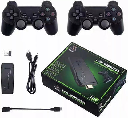 RETRO žaidimų konsolė televizoriui HDMI, 20000+ žaidimų, 2 belaidžiai pulteliai, nešiojama
