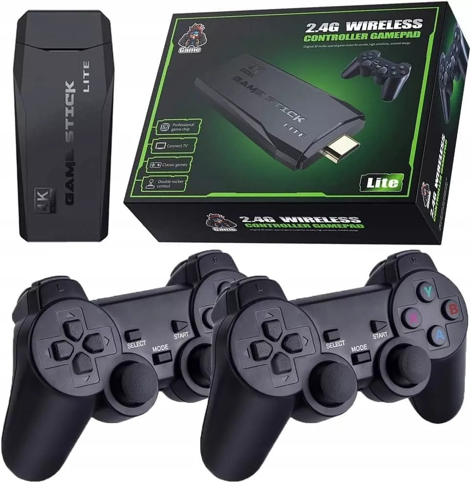 RETRO žaidimų konsolė televizoriui HDMI, 20000+ žaidimų, 2 belaidžiai pulteliai, nešiojama