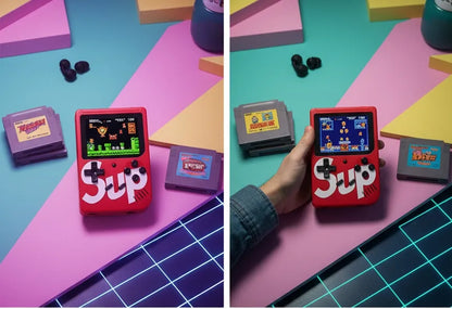 Nešiojama retro konsolė vaikams 400 kultinių žaidimų + pultas