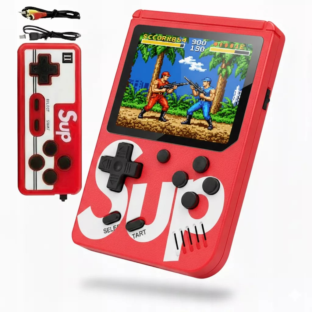 Nešiojama retro konsolė vaikams 400 kultinių žaidimų + pultas