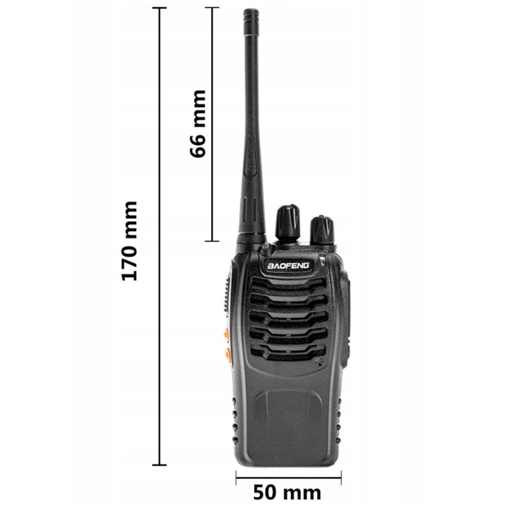TRUMPABANGIS 2x RADIJOSTATĖLĖ BAOFENG BF-888S PMR DIDELIS ATSKIRTIS RADIJO TELEFONAS