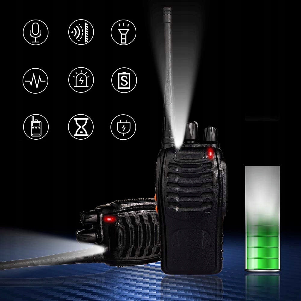 TRUMPABANGIS 2x RADIJOSTATĖLĖ BAOFENG BF-888S PMR DIDELIS ATSKIRTIS RADIJO TELEFONAS