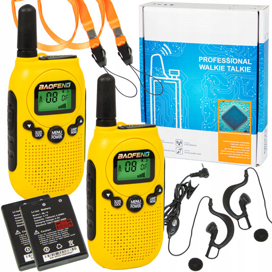 TRUMASIS RADIOTELEFONAS 2x WALKIE TALKIE BAOFENG BF-T6 PMR, DIDELIS VEIKIMO ATSTUMAS