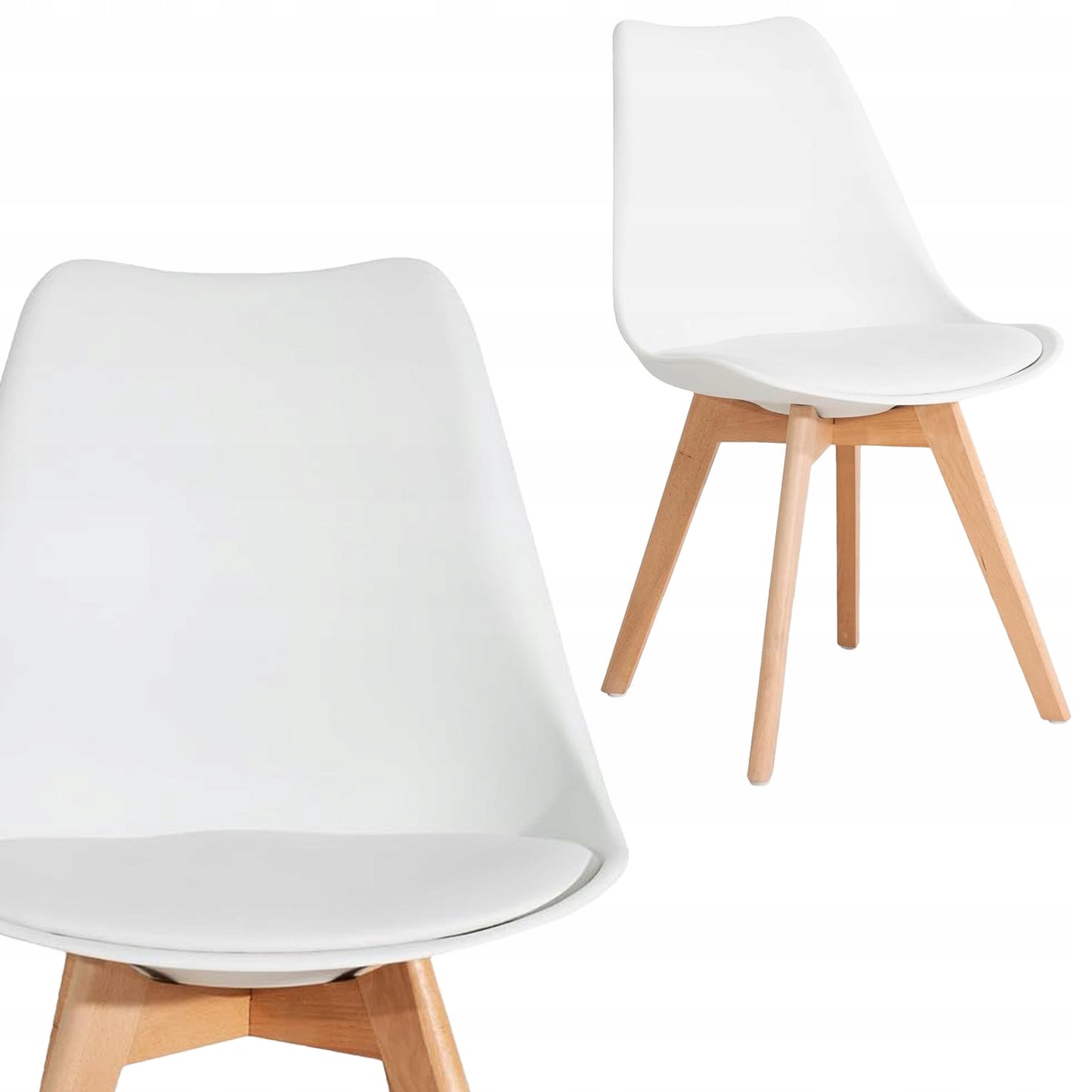 SKANDINAVIŠKA KĖDĖ SU PAGALVE BALTA EKOLOGIŠKA ODA, MEDINĖS KOJELĖS, 1 VNT.