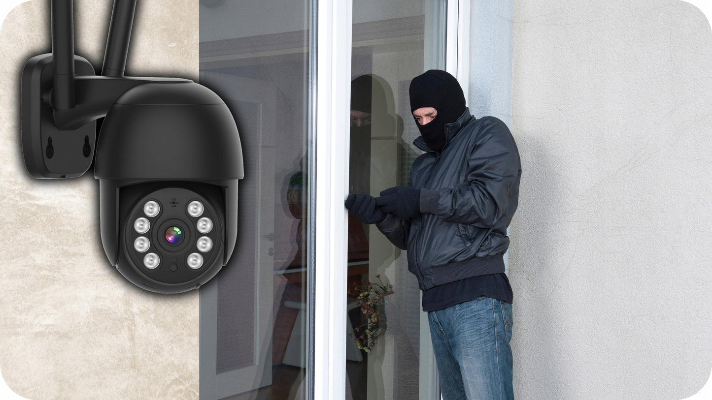 Vidinė/Lauko IP kamera, namų stebėjimas, signalizacija, WiFi, juoda - Eurolook