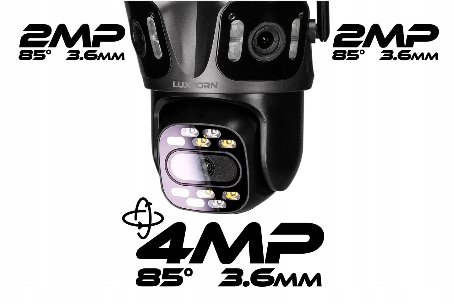 Lauko pasukama kamera su 3 objektyvais IP WIFI 2x2MPx +4MPx LUXTORN