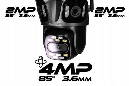 Lauko pasukama kamera su 3 objektyvais IP WIFI 2x2MPx +4MPx LUXTORN