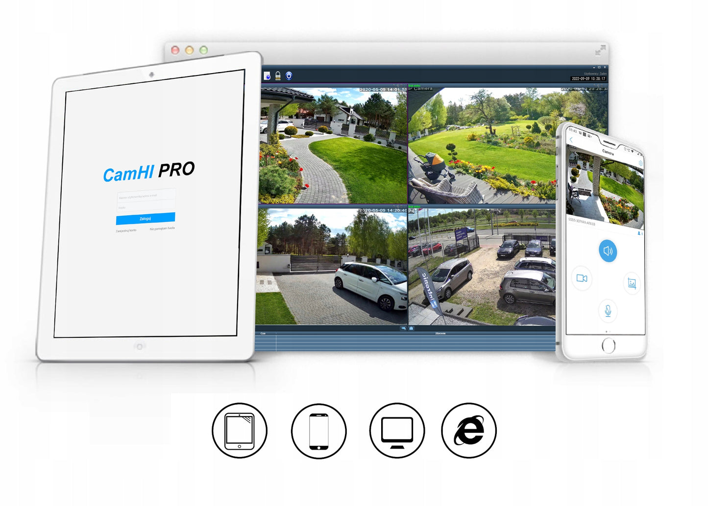 Lauko Pasukama WiFi Kamera 5MPx SU GARSU IR JUDĖSIO APTIKIMU, Metalinė, Juoda, PTZ