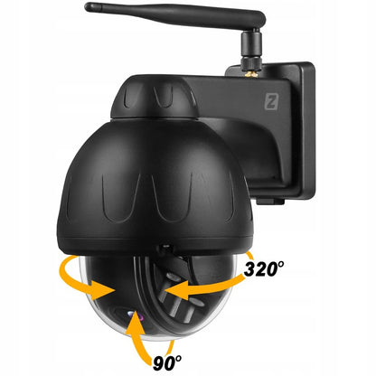 Lauko Pasukama WiFi Kamera 5MPx SU GARSU IR JUDĖSIO APTIKIMU, Metalinė, Juoda, PTZ