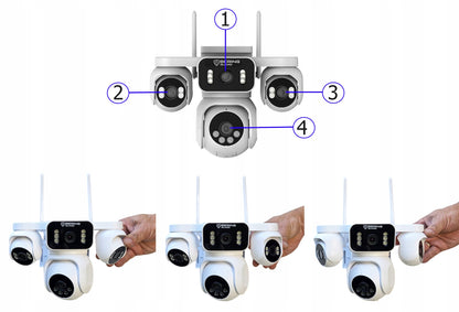 Lauko kamera 4 NEPRIKLAUSOMOS KAMEROS SUKAMA 6MPX LAN WiFi Zoom BERING