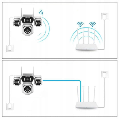 Lauko kamera 4 NEPRIKLAUSOMOS KAMEROS SUKAMA 6MPX LAN WiFi Zoom BERING