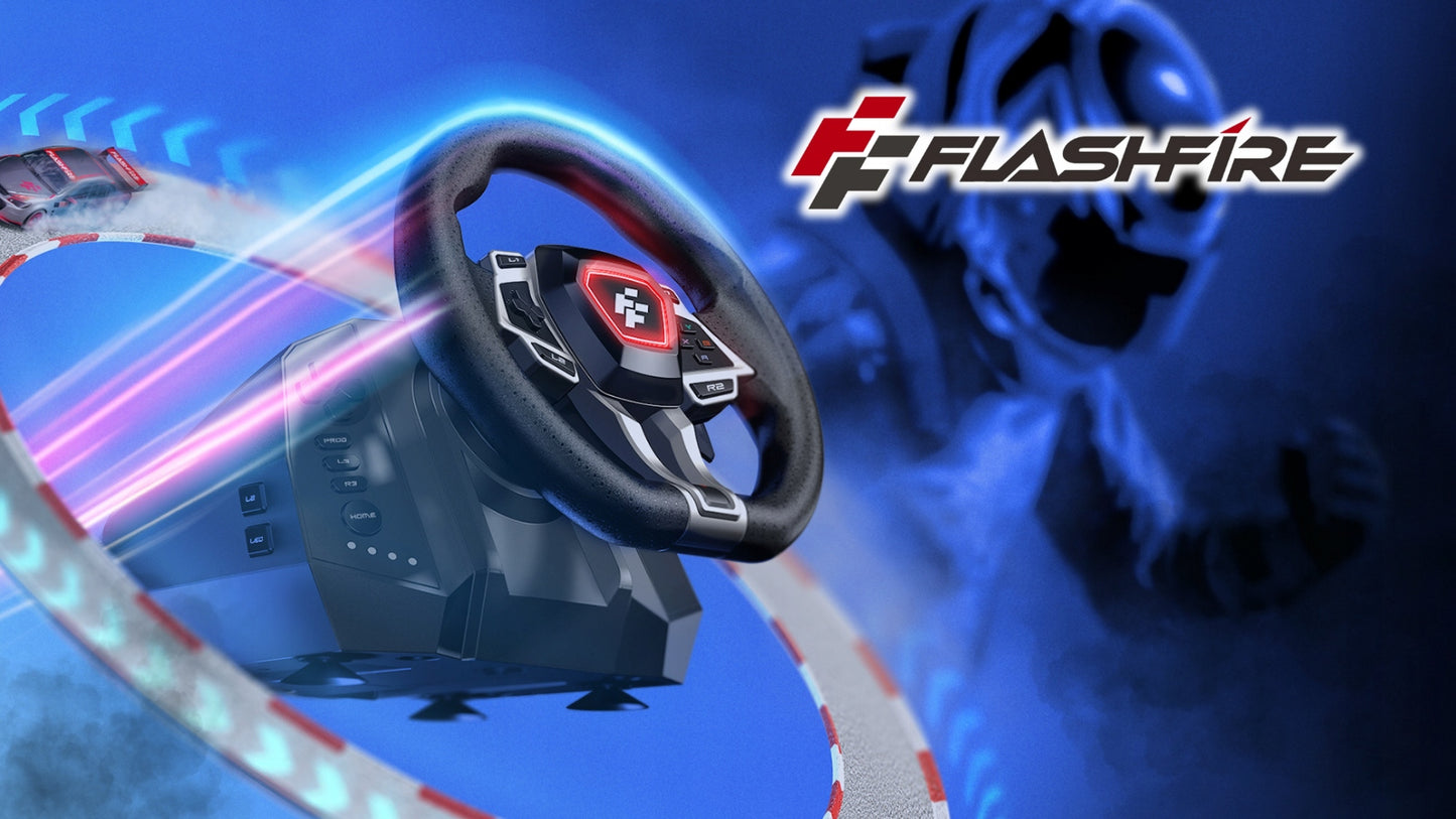 Žaidimų vairas FLASHFIRE IMOLA F107 6 pavaros 900° PC PS5 PS4 Xbox