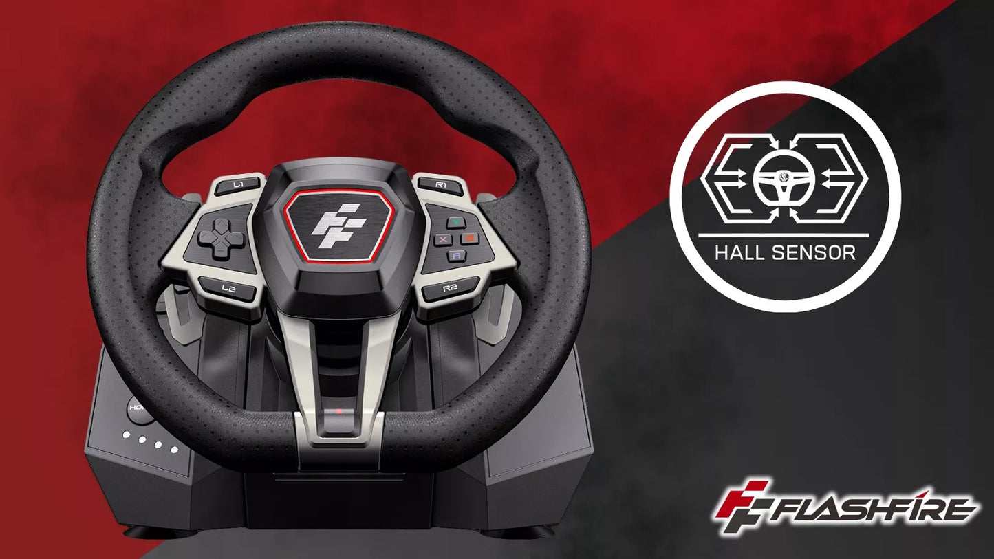 Žaidimų vairas FLASHFIRE IMOLA F107 6 pavaros 900° PC PS5 PS4 Xbox