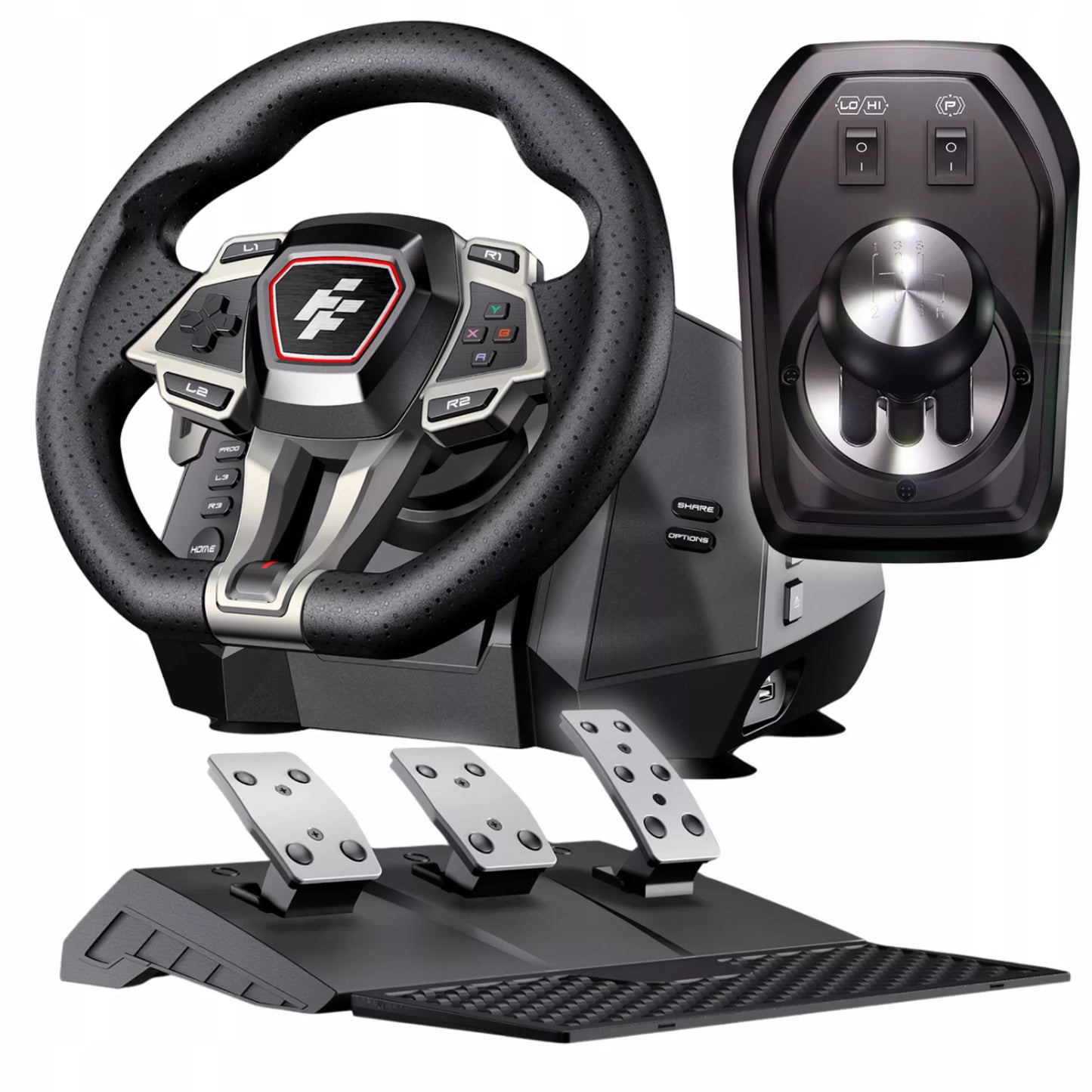 Žaidimų vairas FLASHFIRE IMOLA F107 6 pavaros 900° PC PS5 PS4 Xbox
