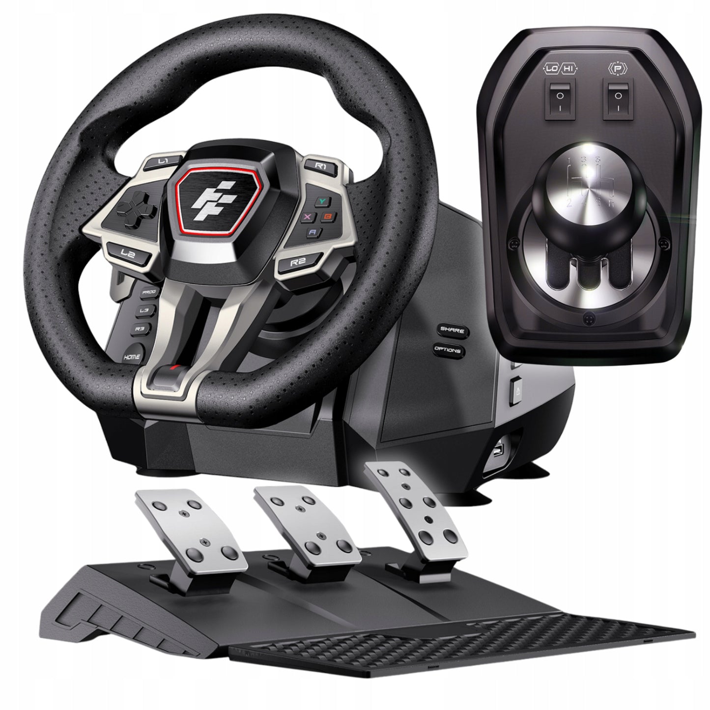 Žaidimų vairas FLASHFIRE IMOLA F107 6 pavaros 900° PC PS5 PS4 Xbox