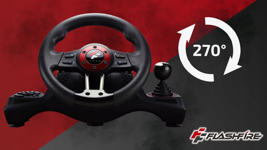 Žaidimų vairas FLASHFIRE WH2304V 270° + Pedalai PC PS4 Switch Xbox