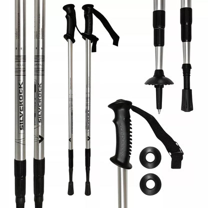 Teleskopinės 3-segmentės sulankstomos Nordic Walking / Trekingo lazdelės