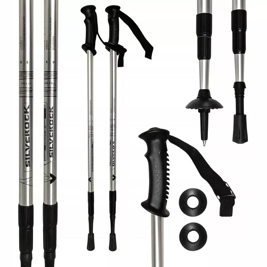Teleskopinės 3-segmentės sulankstomos Nordic Walking / Trekingo lazdelės