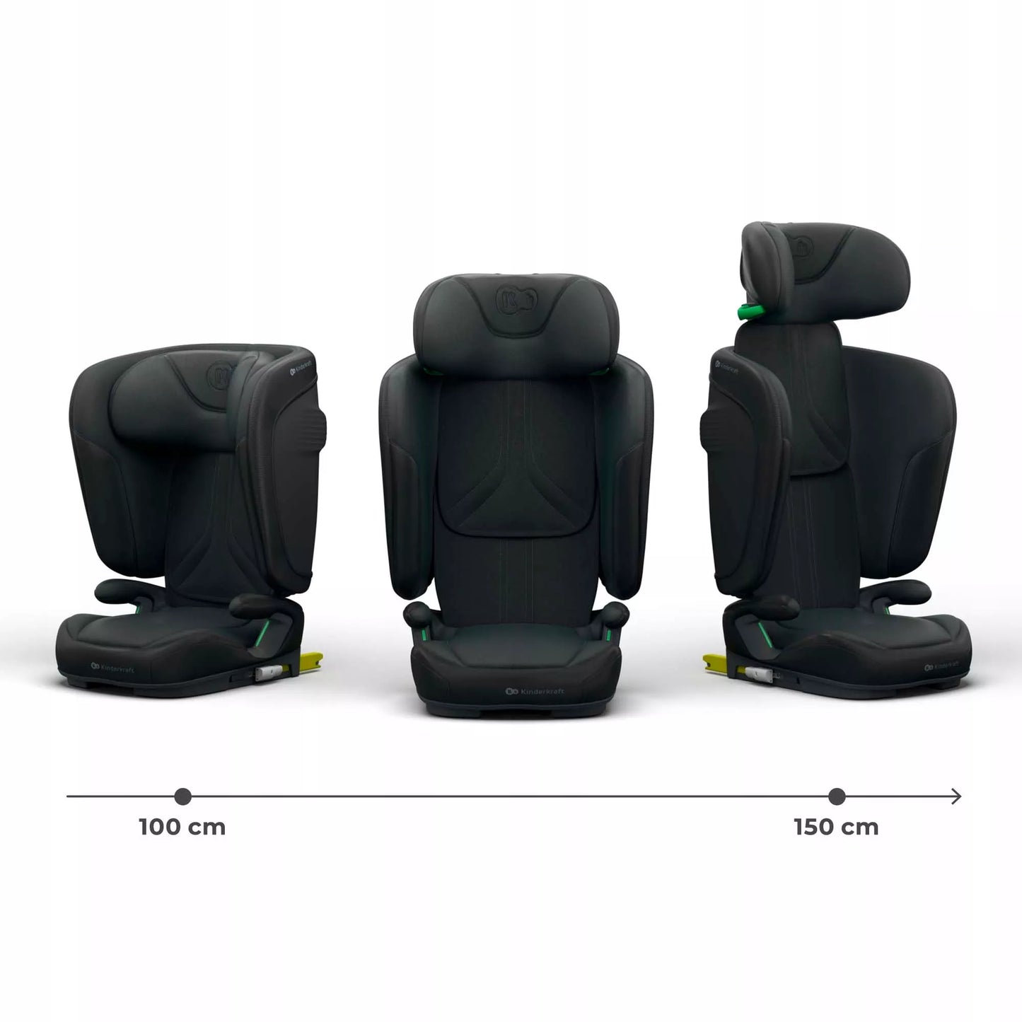 Kinderkraft automobilinė kėdutė 3,5-12 metų 100-150 cm 15-36 kg UNITY 2 juodas
