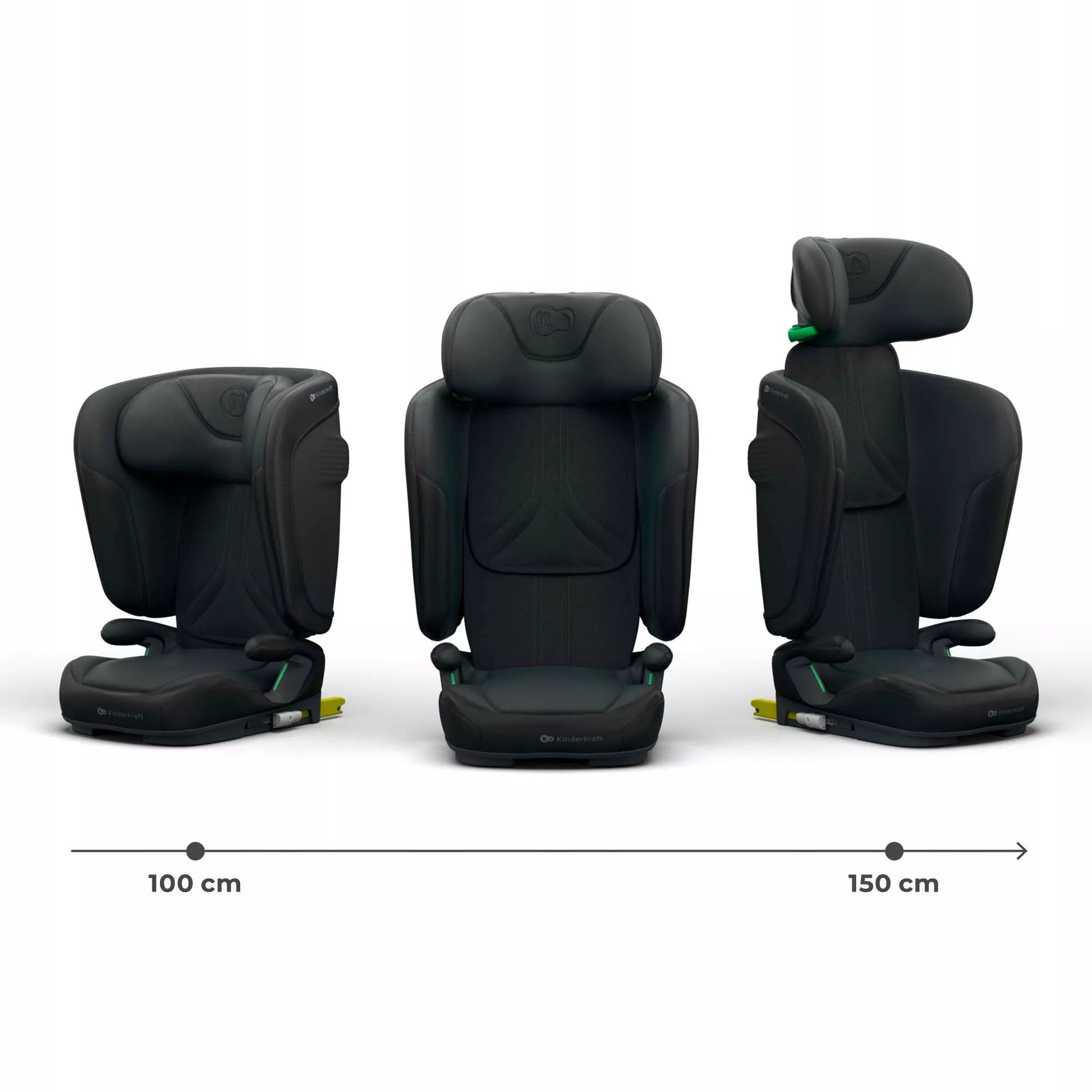 Kinderkraft automobilinė kėdutė 3,5-12 metų 100-150 cm 15-36 kg UNITY 2 juodas