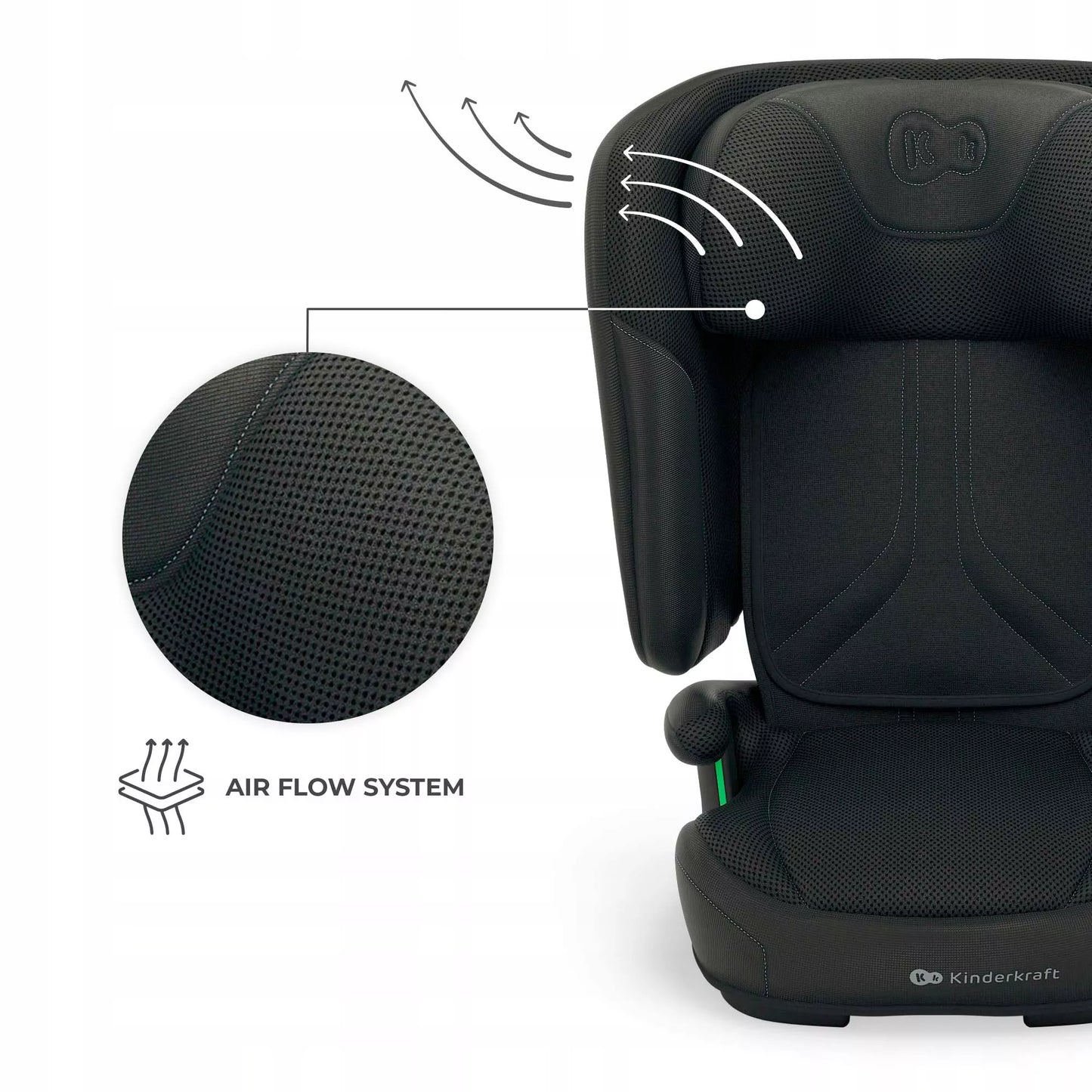 Kinderkraft automobilinė kėdutė 3,5-12 metų 100-150 cm 15-36 kg UNITY 2 juodas