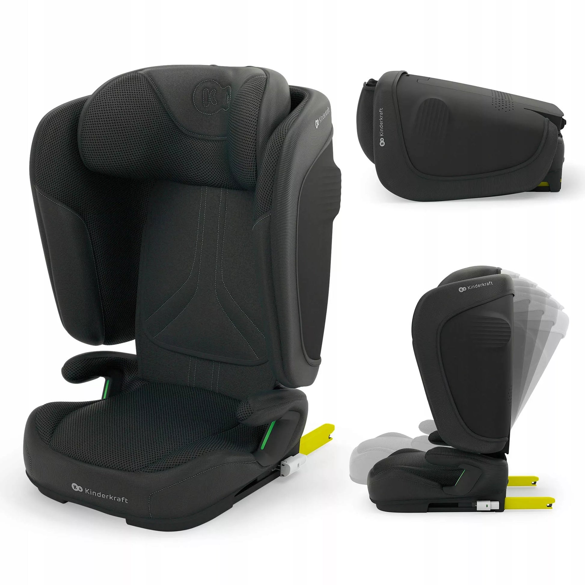 Kinderkraft automobilinė kėdutė 3,5-12 metų 100-150 cm 15-36 kg UNITY 2 juodas
