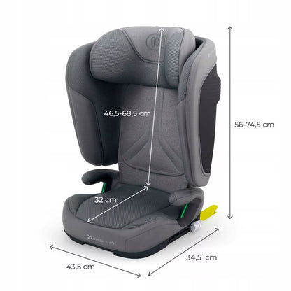 Automobilinė kėdutė 3,5-12 metų, 100-150 cm, 15-36 kg, UNITY 2, Pilka, Kinderkraft