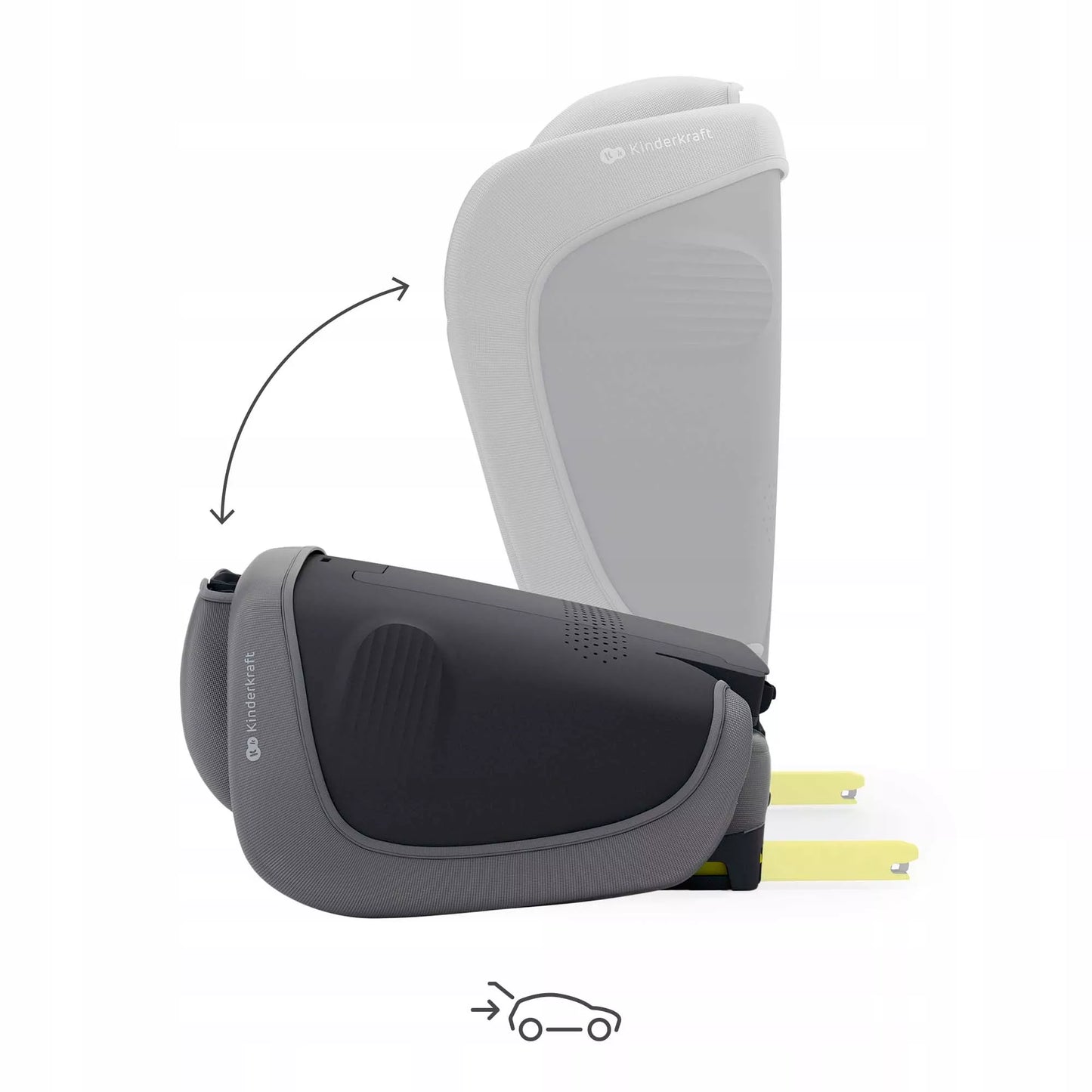 Automobilinė kėdutė 3,5-12 metų, 100-150 cm, 15-36 kg, UNITY 2, Pilka, Kinderkraft