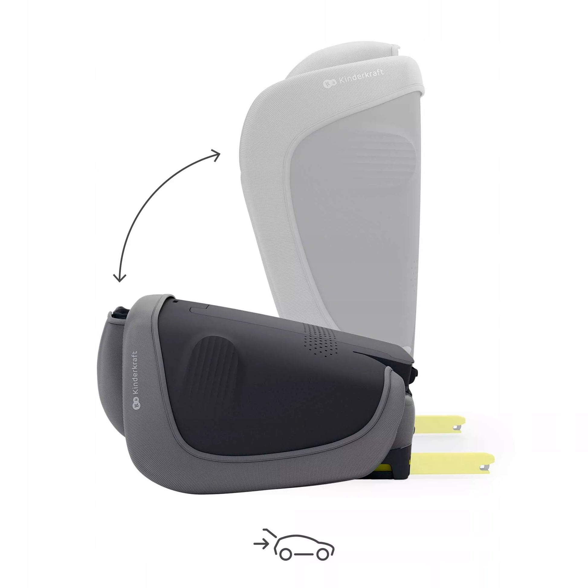 Automobilinė kėdutė 3,5-12 metų, 100-150 cm, 15-36 kg, UNITY 2, Pilka, Kinderkraft