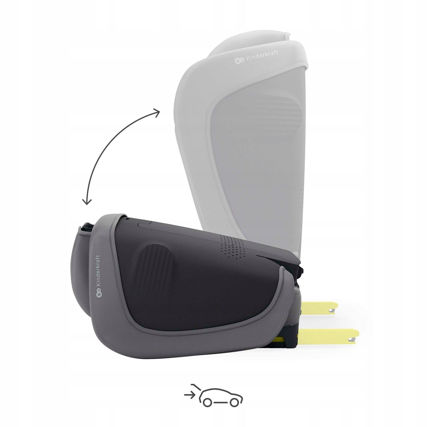 Automobilinė kėdutė 3,5-12 metų, 100-150 cm, 15-36 kg, UNITY 2, Pilka, Kinderkraft