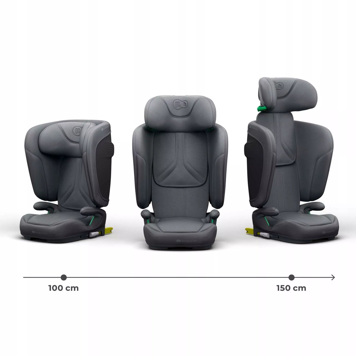 Automobilinė kėdutė 3,5-12 metų, 100-150 cm, 15-36 kg, UNITY 2, Pilka, Kinderkraft