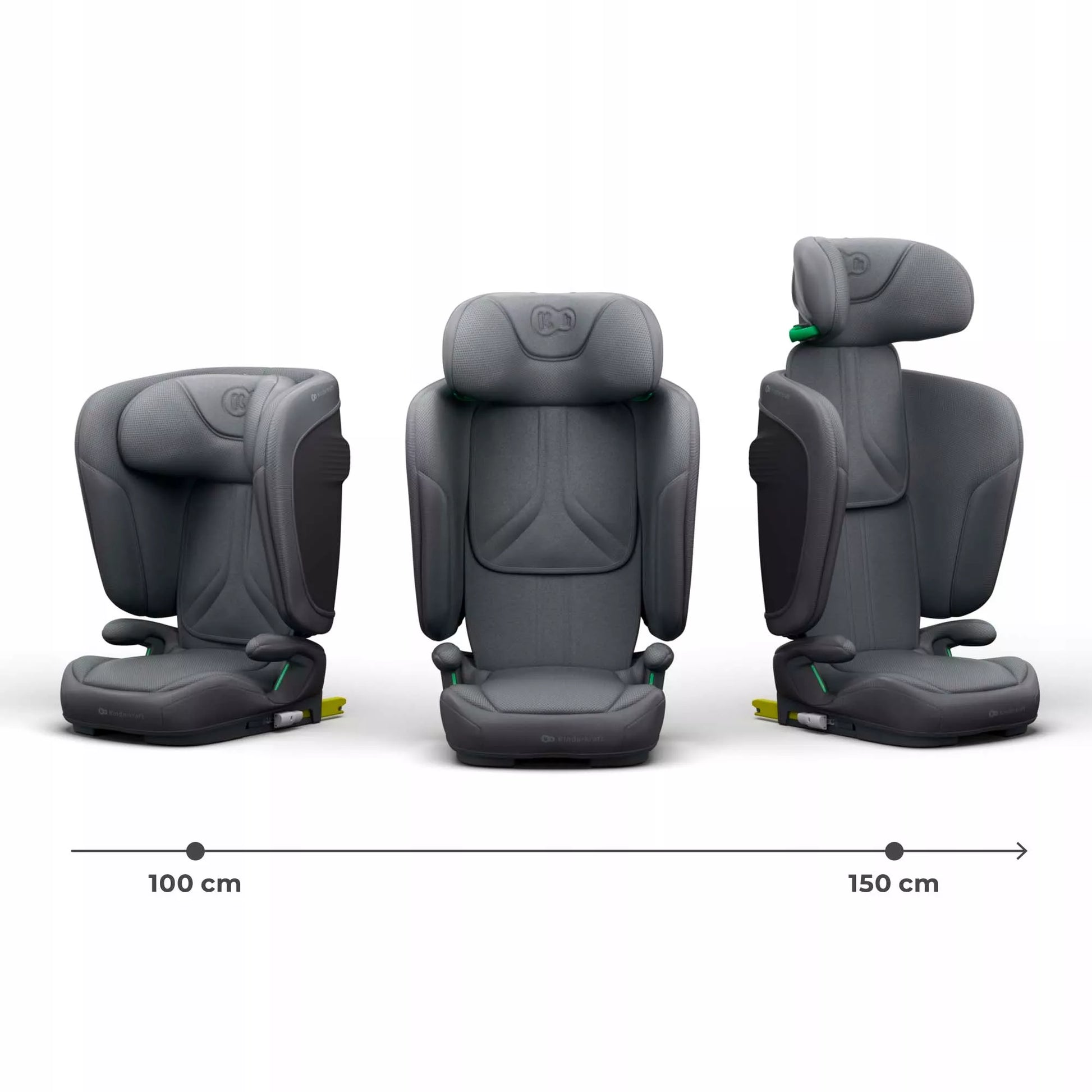 Automobilinė kėdutė 3,5-12 metų, 100-150 cm, 15-36 kg, UNITY 2, Pilka, Kinderkraft