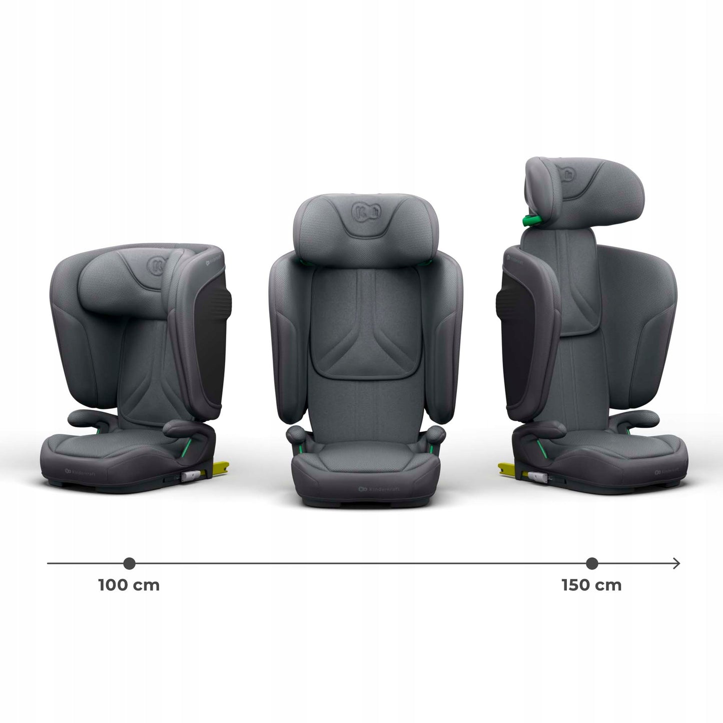 Automobilinė kėdutė 3,5-12 metų, 100-150 cm, 15-36 kg, UNITY 2, Pilka, Kinderkraft