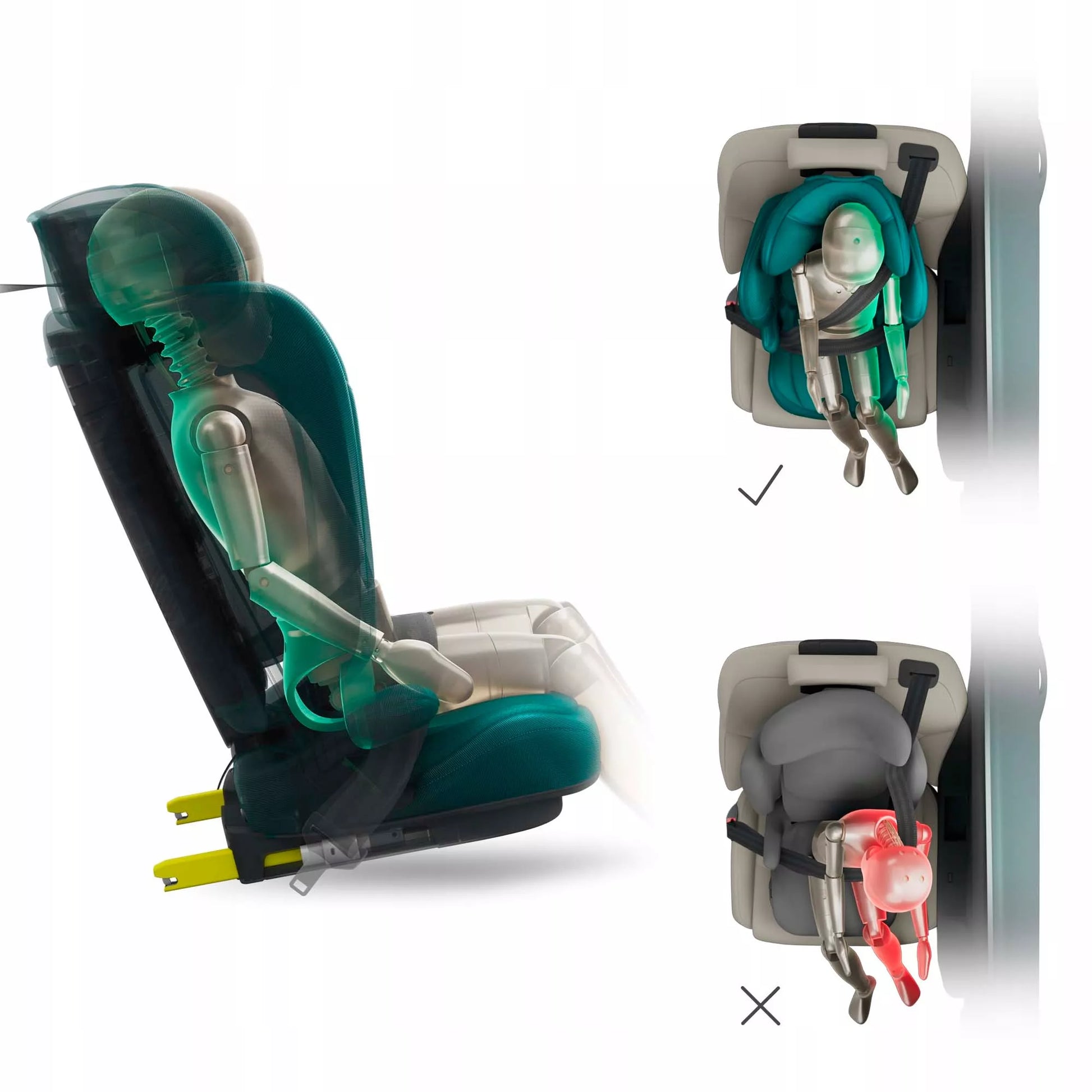Automobilinė kėdutė 3,5-12 metų, 100-150 cm, 15-36 kg, UNITY 2, Pilka, Kinderkraft
