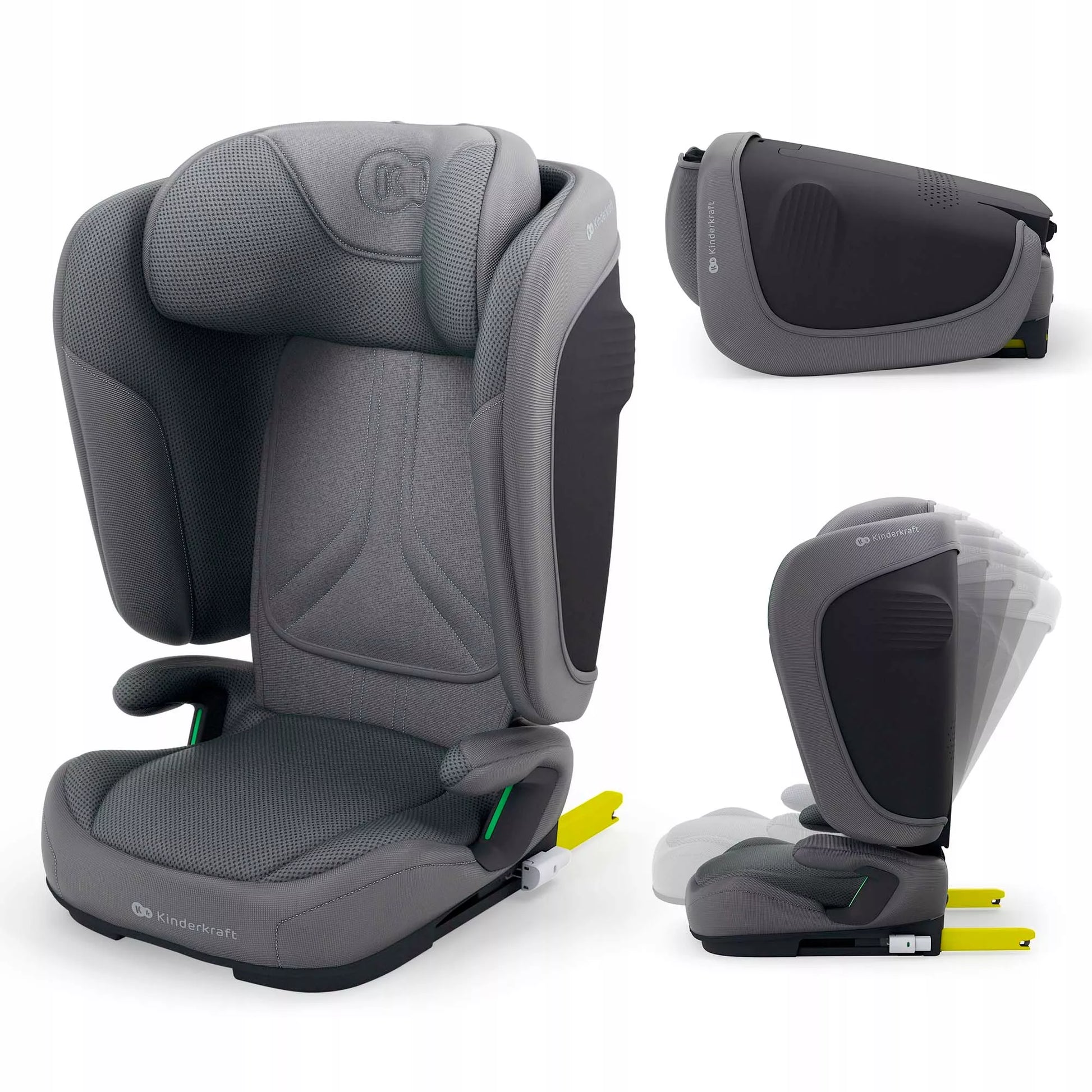 Automobilinė kėdutė 3,5-12 metų, 100-150 cm, 15-36 kg, UNITY 2, Pilka, Kinderkraft