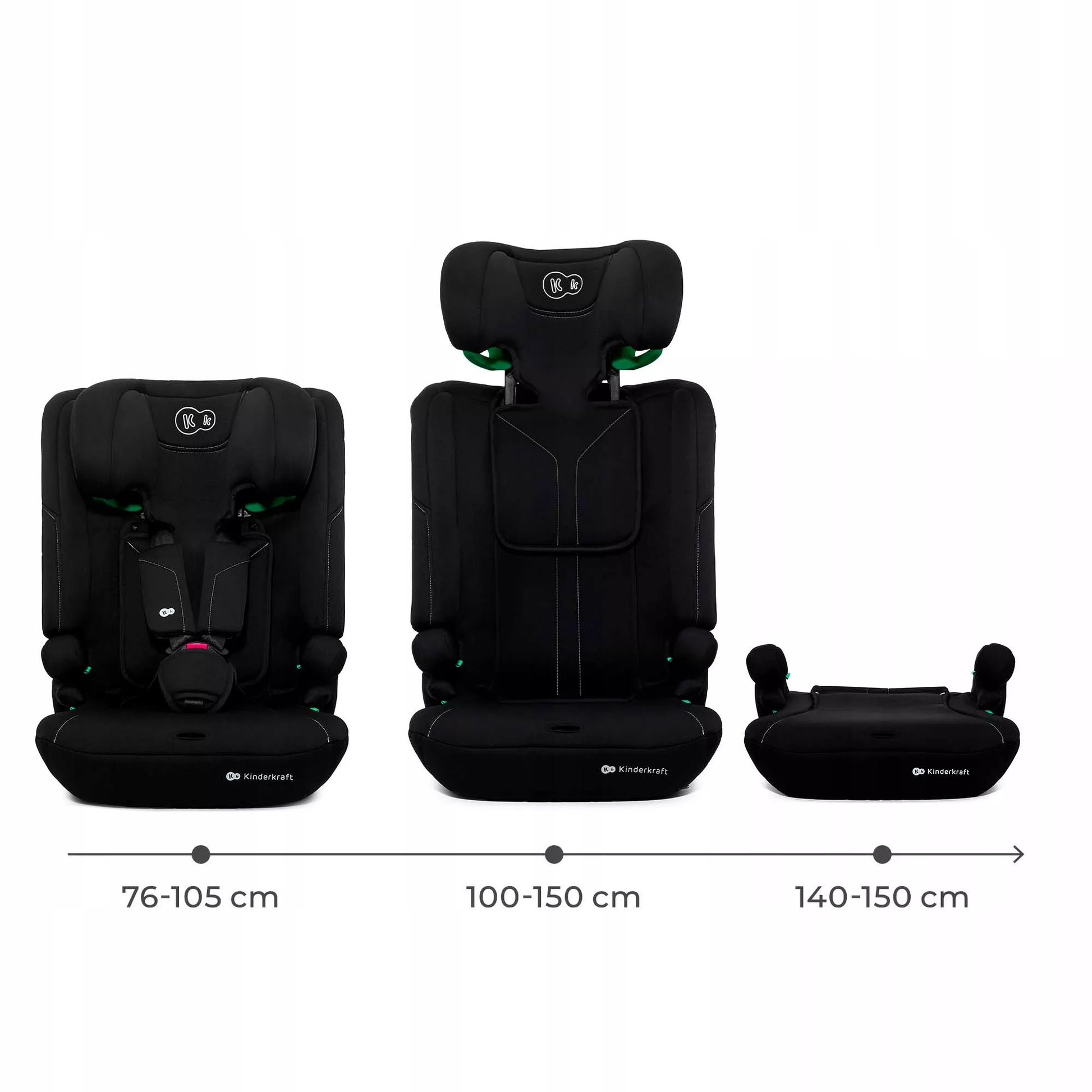 Kinderkraft automobilinė kėdutė 76-150 cm 9-36 kg I-COMFY i-Size juoda