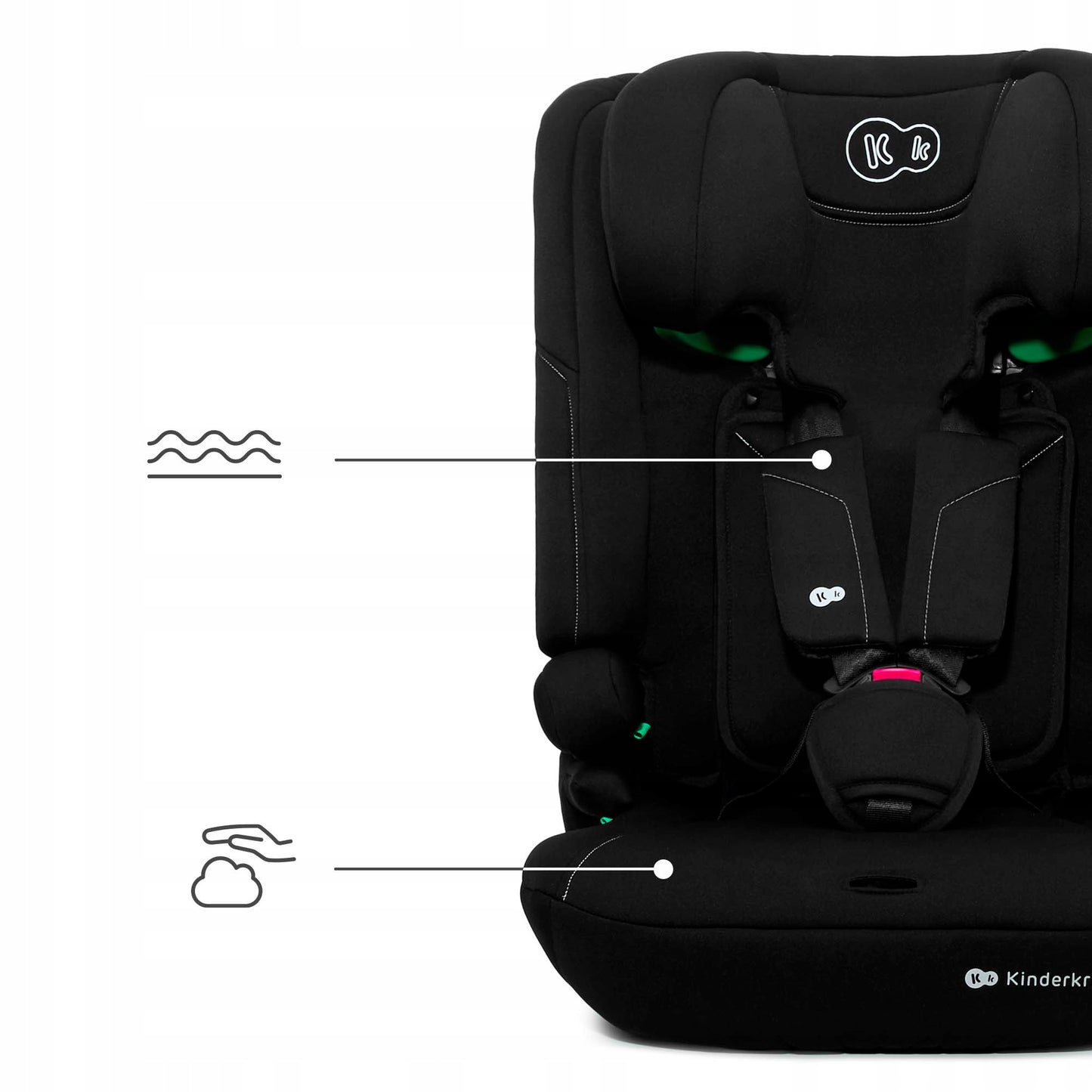Kinderkraft automobilinė kėdutė 76-150 cm 9-36 kg I-COMFY i-Size juoda