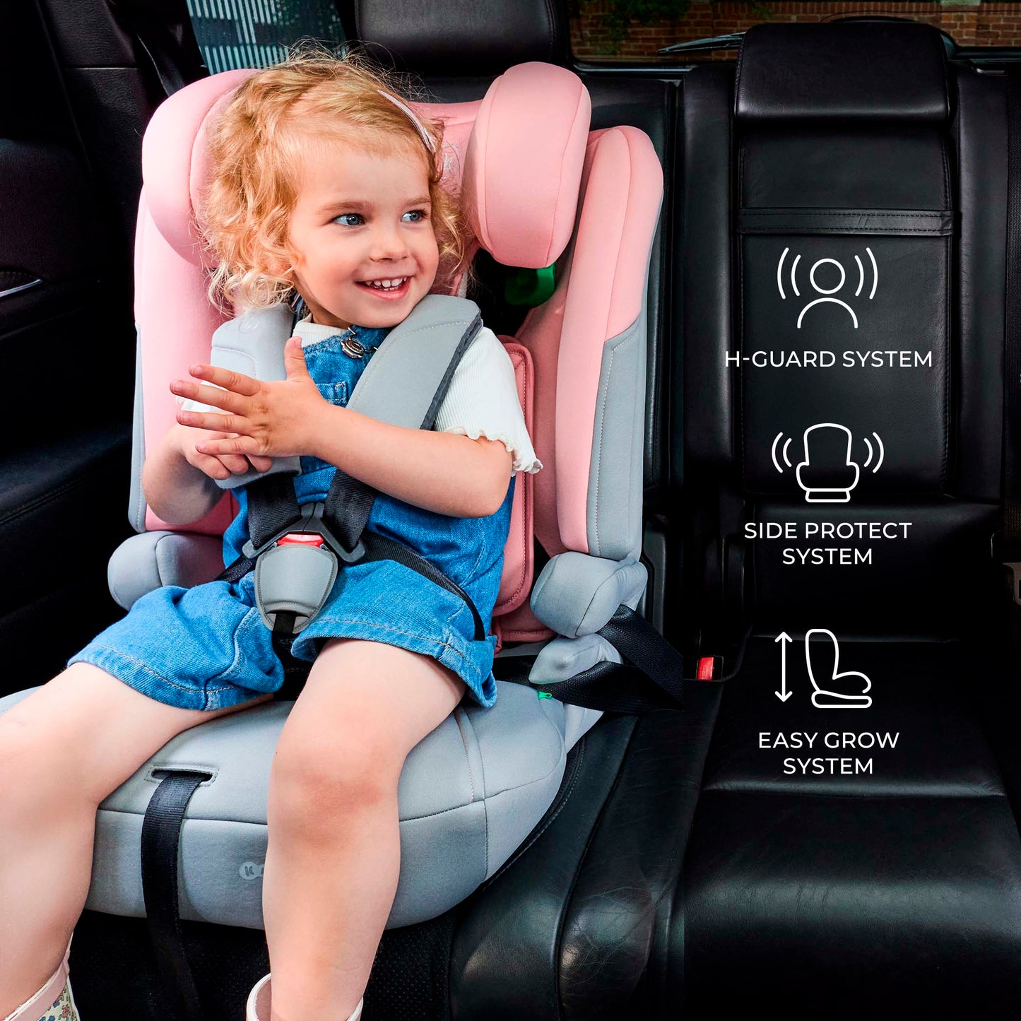 Kinderkraft vaikiška automobilinė kėdutė 76-150 cm 9-36 kg I-COMFY i-Size Rožinė