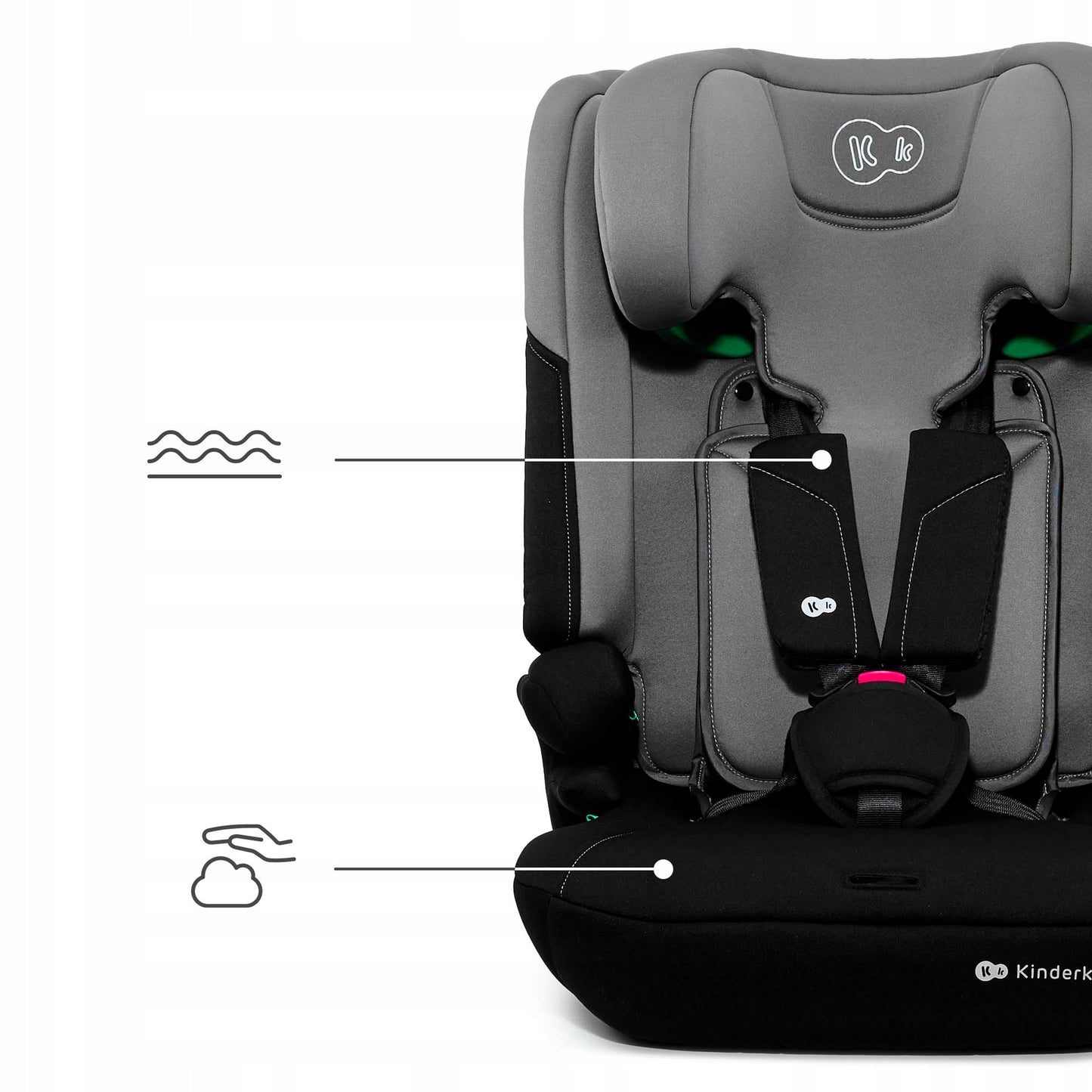 Kinderkraft Automobilinė kėdutė 76-150 cm 9-36 kg I-COMFY i-Size Pilka