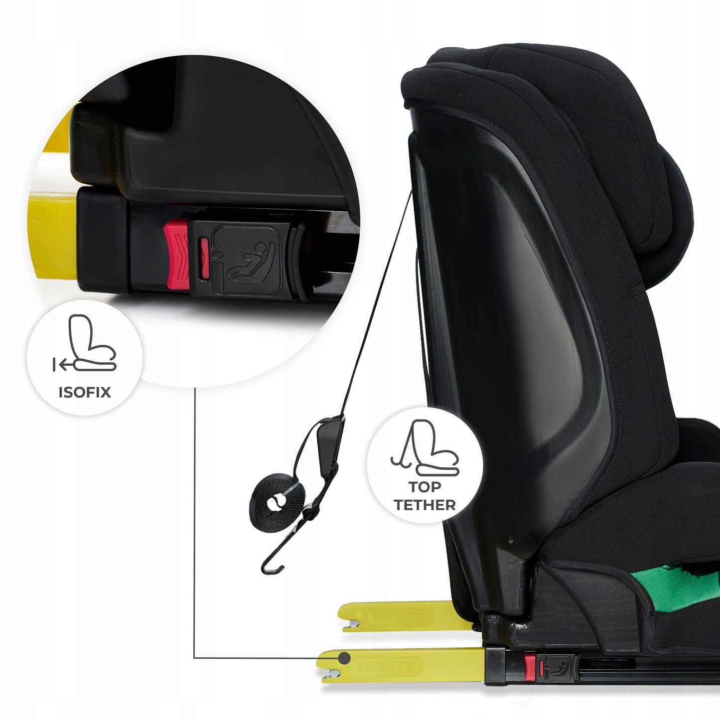 Kinderkraft Automobilinė kėdutė 76-150 cm 9-36 kg ISOFIX SAFETY-FIX i-Size