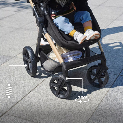 Kinderkraft Daugiafunkcis vežimėlis 4in1 MOOV 2 Kėdutė Bazinė MINK PRO Smėlio