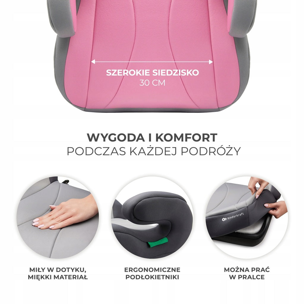 Kinderkraft i-Boost automobilinė sėdynėlė, paaukštinimas ISOFIX 15-36 kg