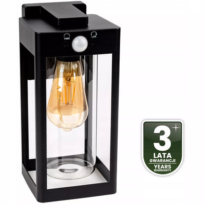 Sodo sieninis šviestuvas lauko fasadinis E27 LED su PIR judesio jutikliu IP54
