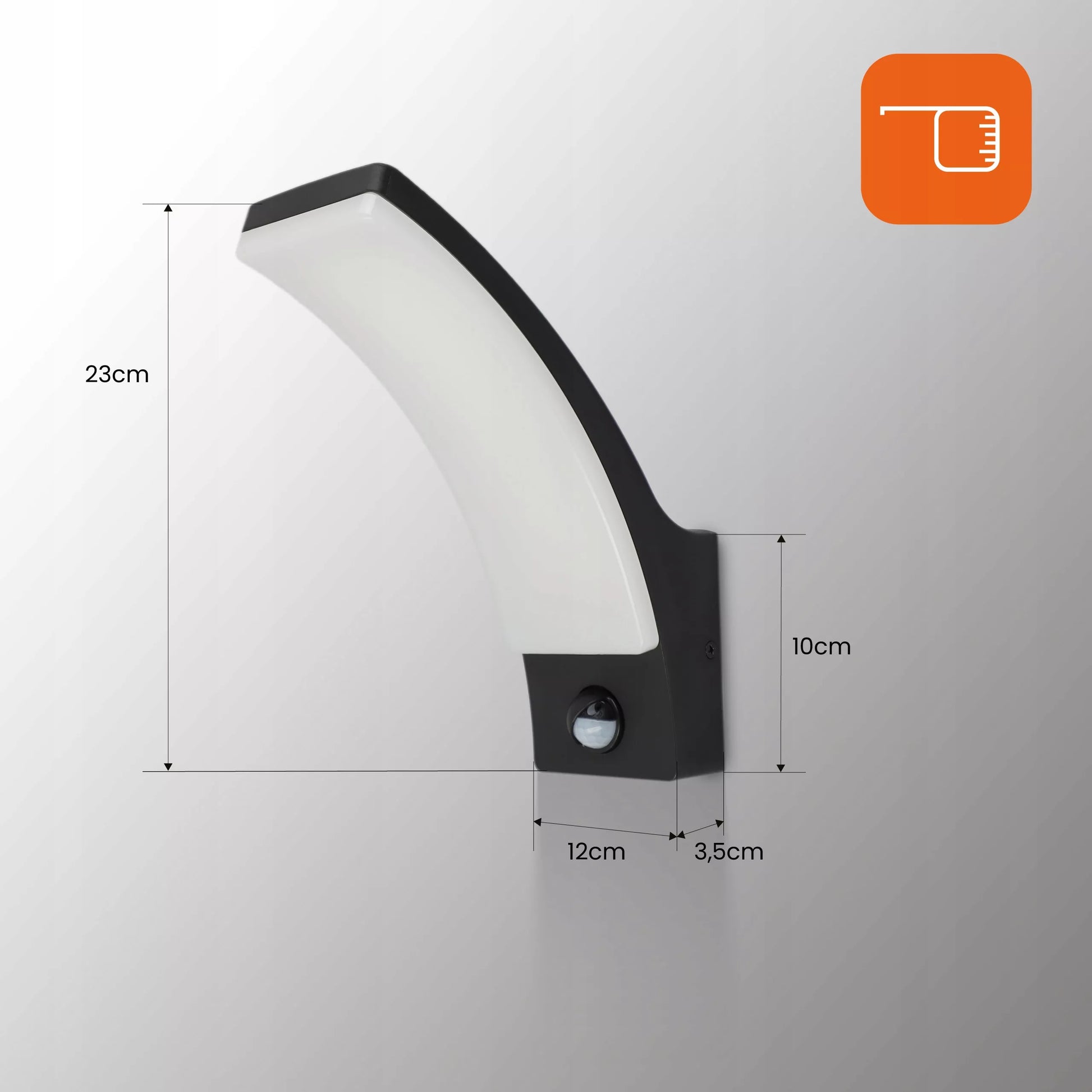 Išorinis sieninis šviestuvas su PIR judesio jutikliu 12 W IP54 LED fasadinis sodo šviestuvas