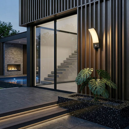 Išorinis sieninis šviestuvas su PIR judesio jutikliu 12 W IP54 LED fasadinis sodo šviestuvas
